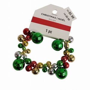 NWT Festive Christmas Holiday Multicolored Ornament Bracelet